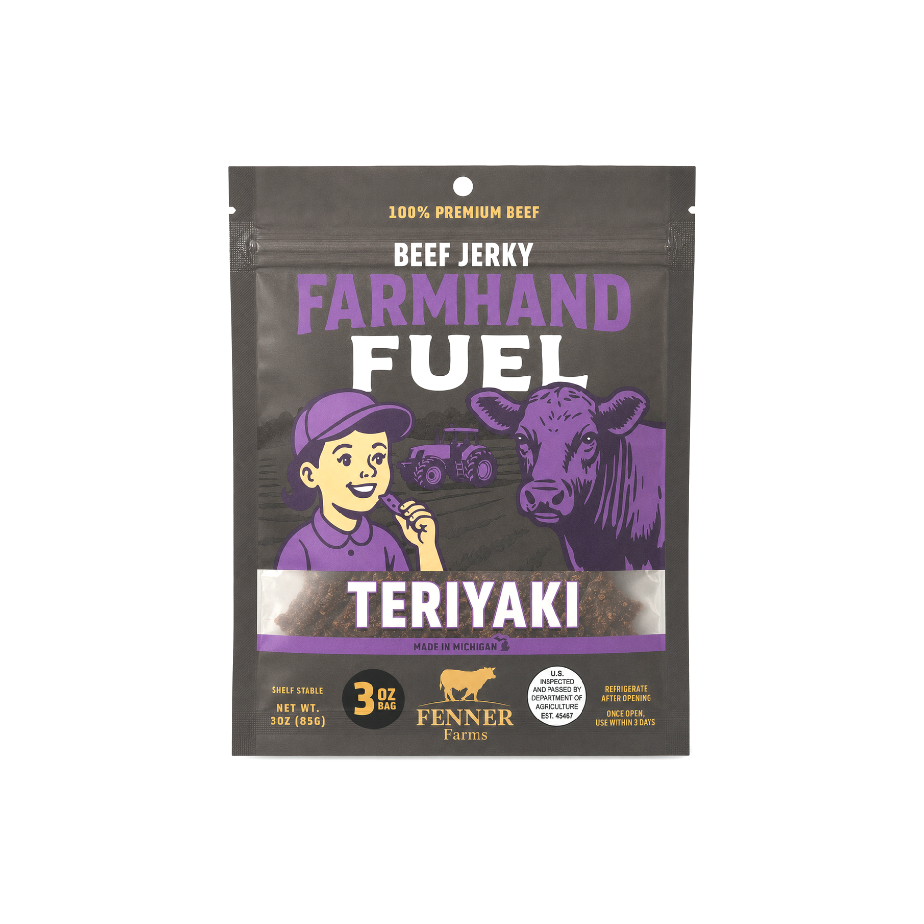 Teriyaki Beef Jerky - Fenner Farms Farmhand Fuel