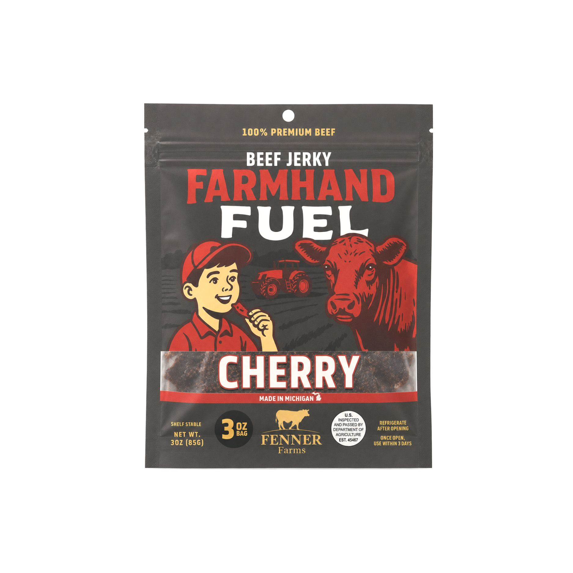 Cherry Beef Jerky - Fenner Farms Farmhand Fuel