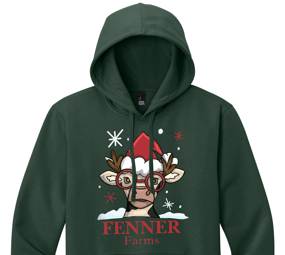 Christmas Fleece Hoodie - Forest Green