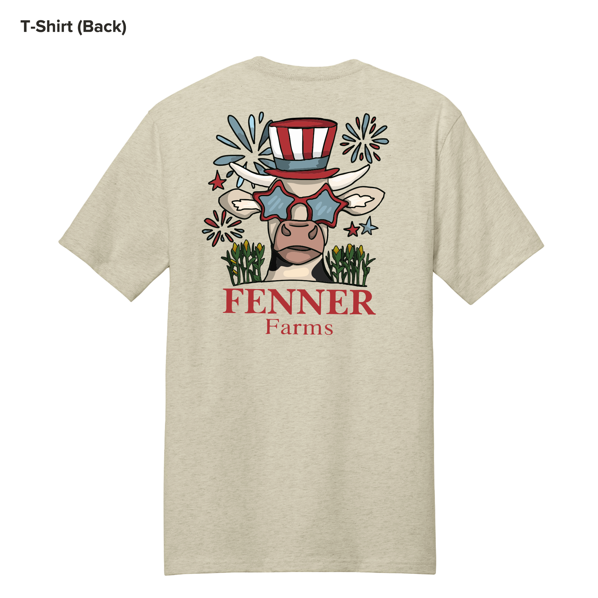 NEW - T-Shirt - Limited Edition - USA Cow (Oatmeal Heather)