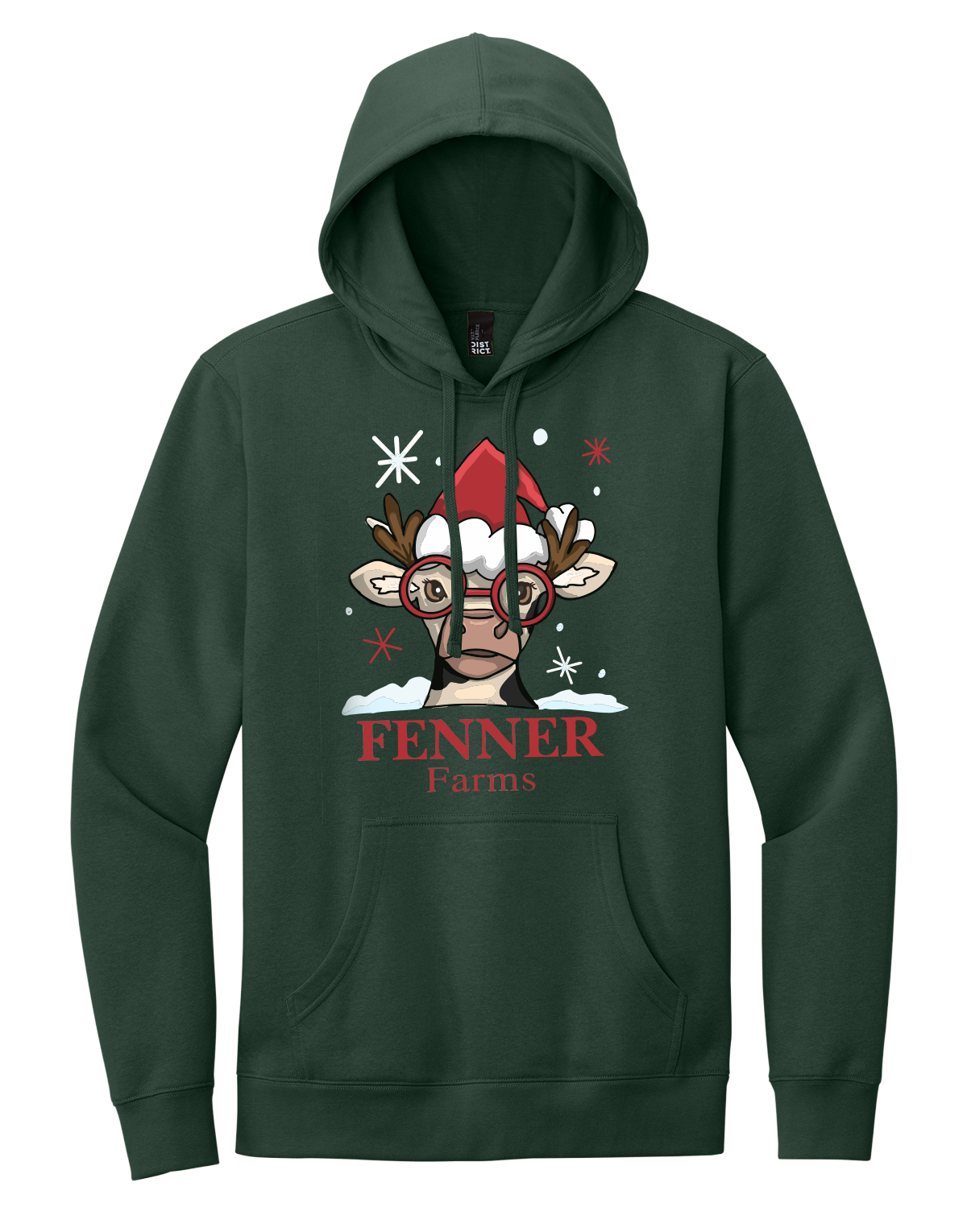 Christmas Fleece Hoodie - Forest Green